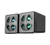 Lurrose 2pezzi Altoparlante LED Subwoofer per Computer Lettore Musicale USB Decorazione Suono Stereo Gradi