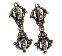Lurrose 2pezzi Ciondolo Tibetano in Portachiavi e Pendente Per Collana Design Spirituale Stile Antico Simbolo Culturale Tibetano