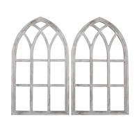 Lurrose 2pezzi Cornice Decorativa per Finestra Curva in Legno Decorazione da Parete in Stile Fattoria Elemento Architettonico Rustico per Interni