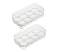 Lurrose 2pezzi Portauova Per Frigorifero Contenitore Per Uova Vassoi Per Uova Coperchio Per Conservazione Trasparente