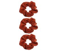 Lurrose 3 elastici per capelli grandi e morbidi in velluto, elastici anti-piega, da donna, fermacoda natalizio per capelli spessi e ricci, rossi