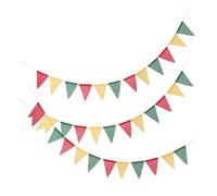 Lurrose 3 Pezzi Bandierine da Esterno in Tessuto Triangolari Colorate Ghirlanda Riutilizzabile Resistente alle Intemperie per Decorazioni Matrimonio Shower Giardino e Festa