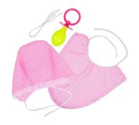Lurrose 3 Pezzi Costume Adulto da Bebè Donna Rosa Lavabile e Riutilizzabile Set Bavaglino Ciuccio e Cappello per Cosplay e Feste Divertenti