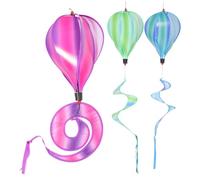 Lurrose 3 Pezzi Girandole Vento a Forma di Mongolfiera, Decorazioni da Appendere per Giardino e Nidi, Design Creativo e Rotazione al Vento per Esterno