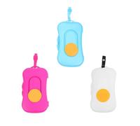 Lurrose 3 Pezzi Porta Salviette Umidificate Portatile in Pp, Coperchio e Pulsante in Silicone, Contenitore da Viaggio per Camera Colore Casuale