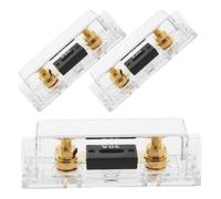 Lurrose 3 Pezzi Portafusibili Auto Trasparente Blocco Distribuzione Fusibili per Amplificatore Audio Protezione da Sovraccarico e Cortocircuito Compatibile con Veicoli e Camion