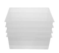 Lurrose 4 Pezzi Bacinella in Plastica Trasparente per Laboratorio Vasca Utensile Multiuso per Lavori Chimici e Biologici Dimensioni per Banchi di Lavoro Accademici
