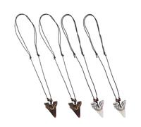 Lurrose 4 Pezzi Collana Dente di Squalo in Resina per Uomo e Donna, Design Unico e Resistente allo Sbiadimento, la Spiaggia lo Stile Surfista