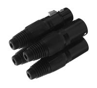 Lurrose 4 Pezzi Connettori Xlr Pin Maschio e Femmina Nero Adattatori Audio Mic con Pin in Rame Argentato per Connessione e Compatibilità Multi-dispositivo