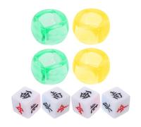 Lurrose 4 Pezzi Dadi Direzionali per Mahjong in Plastica Leggera Rotazione Facile Accessorio Gioco da Tavolo per Ambiente Competitivo Chinese Mahjong