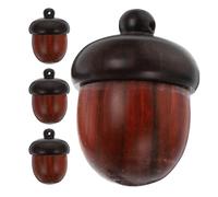 Lurrose 4 Pezzi Pendenti in Legno a Forma di Ghianda Apribili con Foro per Appendere per Gioielli e Portachiavi per Artigianato e Decorazioni da Soggiorno