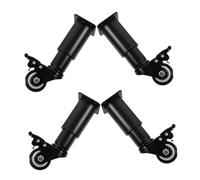 Lurrose 4 Pezzi piede del divano Gambe per mobili regolabili girevole mobilia gambe del tavolo con rotelle gamba della sedia gamba del tavolo dell'armadio acciaio laminato a freddo Black