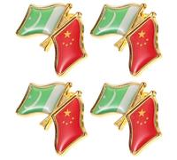Lurrose 4 Pezzi Spilla in Lega Bandiera Nazionale Pakistan Cina, Design Unico ed Elegante, Adatta per Zaini e Giacche, per Uso Quotidiano e Incontri di Lavoro