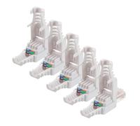 Lurrose 5 Pezzi Categoria 6 Gigabit Ethernet Estremità Passanti Rj Estremità Passanti Ethernet Connettore Cavo Spina Schermato Connettore Rj 45 Jack Connettori Bianco
