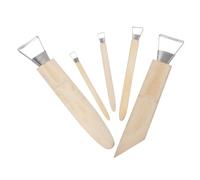 Lurrose 5 Pezzi Kit per Modellare Argilla Strumenti per Intaglio in bambù e Acciaio Inossidabile, Manico Grande e Denti Finemente Strutturati per Ceramica e Scultura in