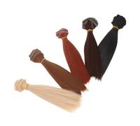 Lurrose 5 Pezzi Parrucche per Bjd Sintetici Lisci Resistenti al Calore Accessori Realistici per DIY e Creazione