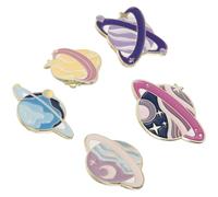 Lurrose 5 Pezzi Spille Smaltate Pianeti Celesti in Lega, Facili da Conservare e Resistenti, Perfette per Decorare Zaini e Borse Stile Delicato