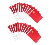 Lurrose 50 pezzi Bandierine Cinesi con Bastoncino in Poliestere Resistente per Feste e Sport all Aperto Decorazione Nazionale Patriottica per Giardino e Cortile