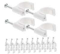 Lurrose 500 Pezzi Fermacavi Elettrici Rotondi Clip Parete Resistenti Agli Urti per Organizzazione Interni Ed Esterni Facile Installazione con Chiodi Lunghi