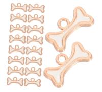 Lurrose 50pezzi Ossi per Cani Smaltati Ciondoli in Lega Ciondoli Forma di Osso di Cane per Portachiavi Fai da Te Accessori per Collane per Animali Domestici Pendenti per Creazione