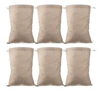 Lurrose 6 Sacchetti Riutilizzabili in Iuta Coulisse per Alimenti, Traspiranti e Resistenti allo Strappo, Dimensioni 30x40cm per Conservare Verdure e Organizzare la Casa