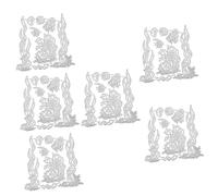 Lurrose 6 Set Fustella per Goffratura di Alghe Strumento di Morire di Grandi Dimensioni Vita Creature La Creazione di Carte Muore Fustellatrice Carte Che Fanno Stencil Acciaio al Carbonio