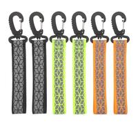Lurrose 6pezzi Ciondoli Riflettenti Sicurezza per Zaini e Borse Strisce Catarifrangenti Resistente in Plastica e Tessuto Accessori visibilità Notturna per Corsa e Ciclismo Verde Arancione