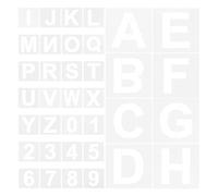 Lurrose 72 stencil per alfabeto e numeri, modelli in plastica riutilizzabili per verniciatura a spruzzo, fai da te, artigianato, segnaletica, scrapbooking e progetti artistici, 3 pollici