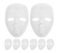 Lurrose 8 maschere facciali fai da te, maschere in plastica bianca verniciabili per cosplay, accessori per costumi di Halloween per teatro, Halloween, feste in maschera, arte in classe