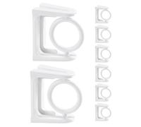 Lurrose 8 supporti per asta per autoadesivi, senza foratura, ganci per tende, supporto girevole per asciugamano per bagno