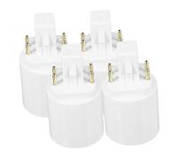 Lurrose Adattatore Portalampada Convertitore Base Lampadina G24q a E27 in Plastica Pbt Ignifuga, Compatibile Led, Installazione Semplice Per Ufficio e Casa, Set Da 4 Pezzi