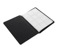 Lurrose Album per Monete Commemorative Protezione Completa, Design Elegante Nero in Pu e PVC, 120 Tasche Trasparenti per Collezionisti di Monete