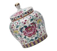 Lurrose Barattolo in Ceramica Stile Cinese Retro con Coperchio Sigillante Contenitore per tè Sfuso Leggero e Facile da Pulire per Conservare Aromi e Fragranze del tè