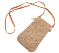Lurrose Borsa Verticale Porta Cellulare in Paglia Tracolla, Non Facile da Deformare, Stile Moda Pastorale per Donna, Uso Estivo in Spiaggia