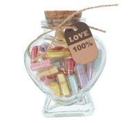 Lurrose Bottiglia Decorativa Capsula Trasparente e Coperchio, Vaso Messaggio Carino per Desideri, Idea Regalo Anniversario per Coppie e Decorazione Casa