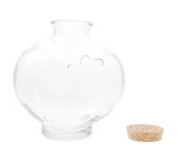 Lurrose Bottiglia dei Desideri in Vetro Trasparente Tappo in Sughero di Legno Barattolo Portaoggetti Decorativo Piccolo Contenitore Sicuro per Profumi e Piccoli Oggetti