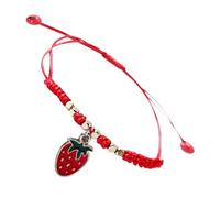 Lurrose Braccialetto Alla Fragola Braccialetto In Corda Intrecciata Fatto A Mano Braccialetto Dell'Amicizia Alla Fragola Braccialetto Intrecciato Braccialetto Coordinato Carino