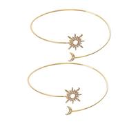 Lurrose Bracciali da Braccio Superiori in Lega Color Oro Design Sole e Luna, Regolabili e Raffinati, 2 Pezzi per Donne Elegante per Natale e San Valentino