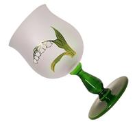 Lurrose Calice in Vetro Vintage Design a Fiore di Campanella, Bicchiere da Vino Resistente e Dipinto per Feste e Banchetti Eleganti