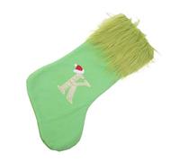 Lurrose Calza di Natale Grande Verde con Letterina K Ricamata Calza Natalizia Morbida in Maglia con Plush e Anello per Appendere Decorazione Versatile per Festa e Albero di Natale