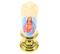 Lurrose Candela LED Decorativa Religiosa Senza Fiamma Lumino Elettronico Batteria per Preghiera e Casa Alle Candele