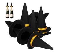 Lurrose Cappelli da Strega in Feltro Nero Mini 10 Pezzi di Halloween | Bottiglie e Tavoli, Riutilizzabili e Leggeri, Stile Classico per Casa, Ristorante e Feste