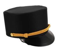 Lurrose Cappello da capotreno - Classico berretto da macchinista nero - Accessorio vintage da ferroviere - Cappello da uniforme per adulti per costumi, feste a tema, spettacoli teatrali