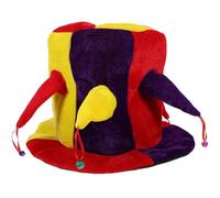 Lurrose Cappello da Giullare Campanelli Multicolore Flessibile per Uomo e Donna, Accessorio Divertente per Costume Carnevale e Performance Teatrali