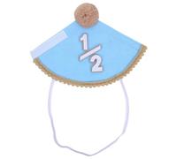 Lurrose Cappello per mezzo compleanno, corona per bambini, sei mesi, cono, decorazione per feste (blu) - Copricapo con pompon e numero 1/2, accessori per foto per bambini e bambine, decorazioni per