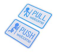 Lurrose Cartello Push Pull per Porte in Acrilico Blu 2 Pezzi Adesivo Autoadesivo Indicatore Facile da Pulire per Porte Scorrevoli di Negozi e Uffici