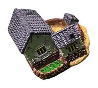 Lurrose Casetta da Villaggio in Resina Decorativa in Stile Vintage, Miniatura per Micro Paesaggi e Decorazioni da Interni, Statuina Artigianale per Casa delle Fate e Supporto Fotografico