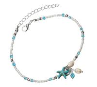Lurrose Cavigliera Perline di Conchiglia e Stella del Mare Regolabile per Donna, Accessori da Spiaggia Eleganti e Semplici per Creare Un'atmosfera Estiva Unica