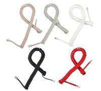 Lurrose Cavo Telefonico a Spirale da 10 Pezzi Connettori in Cristallo Cavo Ricevitore Telefonico per Telefono Fisso e Ufficio Esteso per Comunicazioni Chiare Colore Casuale