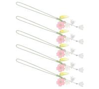 Lurrose Charm per Telefono Finitura Opaca 5 Pezzi a Forma di Tulipano Petali a Strati in Vetro e Plastica Facile da Agganciare e Trasportare, come Regalo per Ragazze e Donne